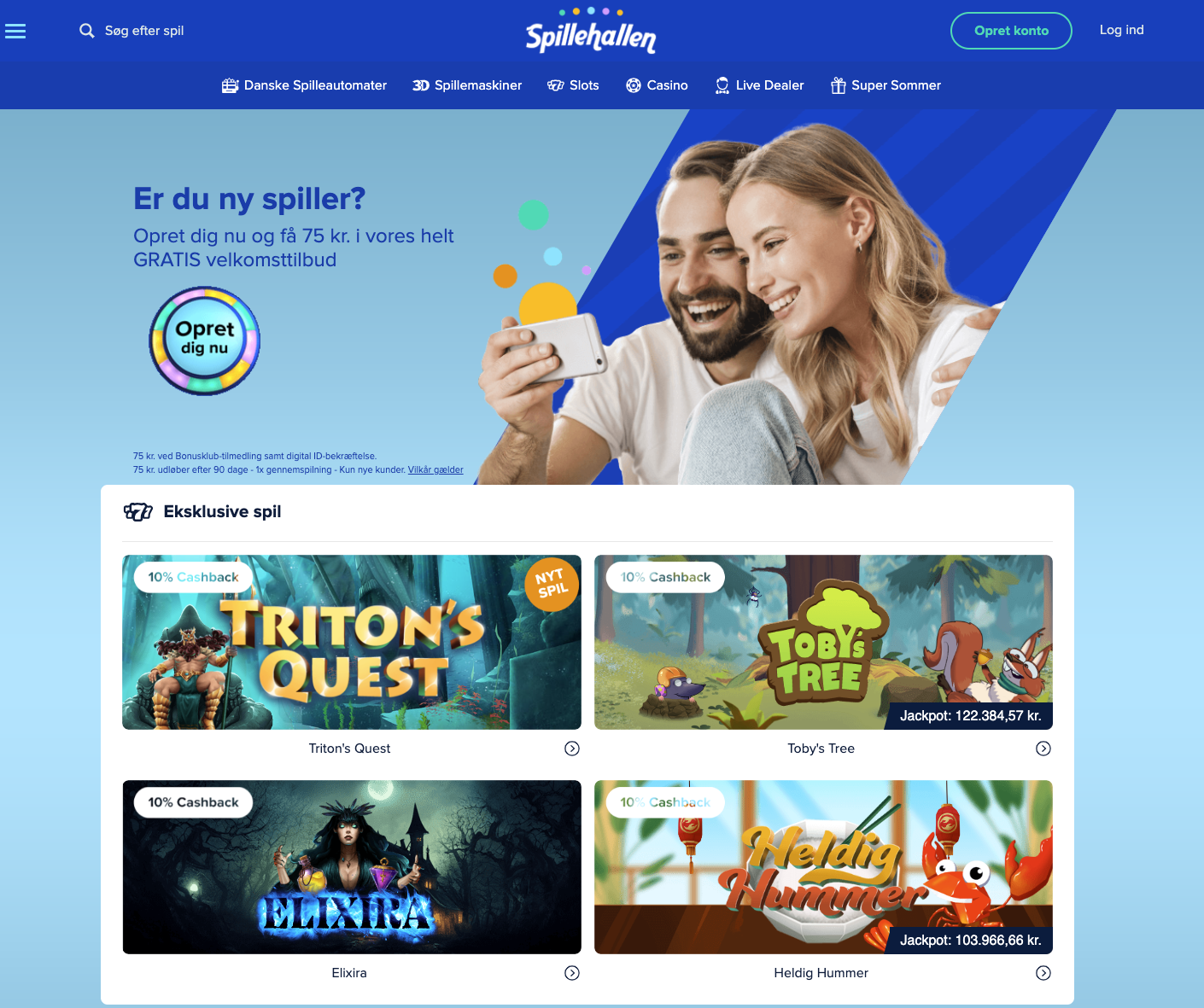 Spillehallen anmeldelse 2023 - 100% dansk casino kendt fra TV